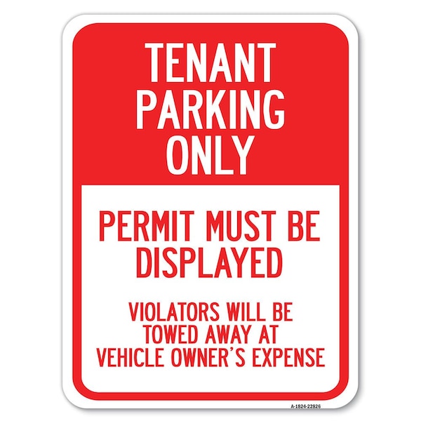 Tenant Parking Only Display Permit Violators Towed at Owner Expense, A-1824-22826